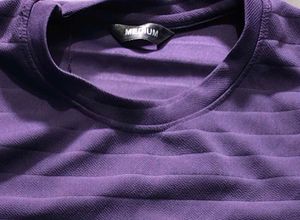 Men's Purple Striped Long Sleeve T-Shirt
