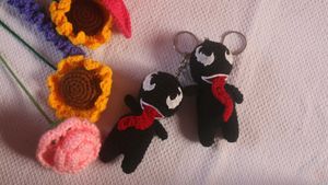Handmade Venom Keychains - Unique Crocheted Charm