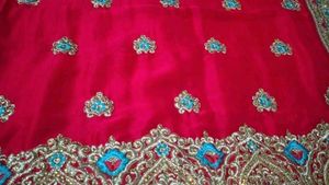 Red Embroidered Silk Saree