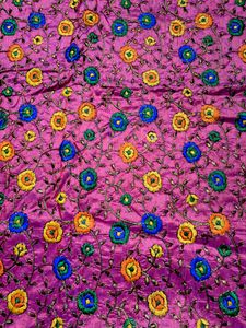 Magenta Color Embroidery Material