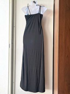 Elegant Black Maxi Slip Dress(XXL)