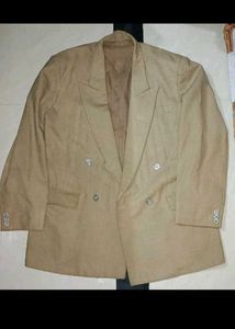 Men's Beige Double-Breasted Blazer