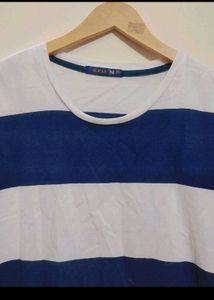 Navy Blue &amp; White Lines T-shirt For 36 Chest