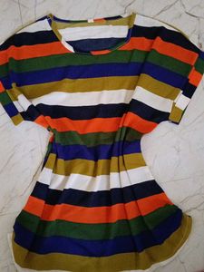 Colorful Striped Tunic Top
