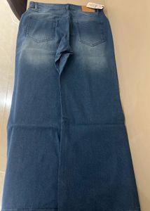 Wide Leg Blue Denim Jeans