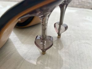 Black Lucite Mule Heels