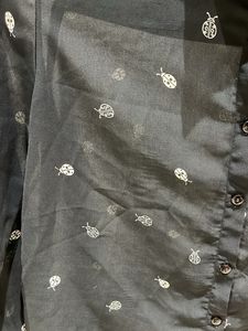 Black Sheer Printed Blouse