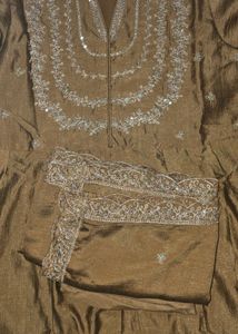 gown brown embroidery dress