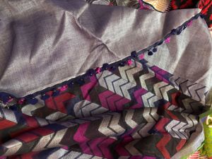 Colorful Geometric Print Saree