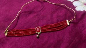 Beaded Combo Choker Necklace With No Earings