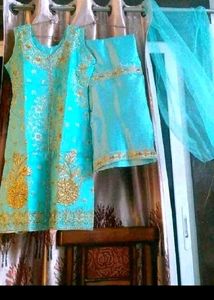 4 colour Beautiful Teal Kurta Set with Dupatta