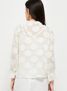 Max Chic Polka Dot Ruffle Blouse