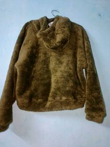 Olive Green Fuzzy Hoodie