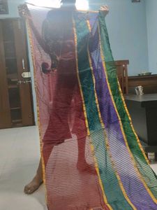 Striped Dupatta with Paisley