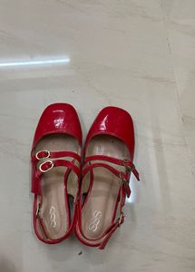 Red Patent Buckle Strap mary janes