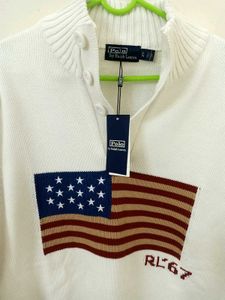 NEW RALPH LAUREN American Flag Knit Sweater