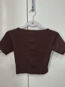 brown fitted cro top