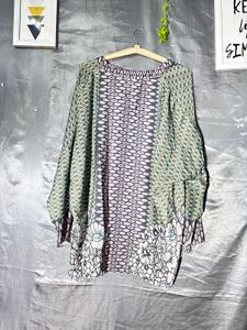 Bohemian Floral Print Dolman Sleeve Top