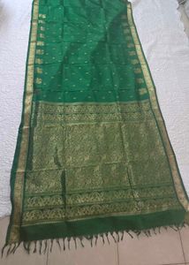 Pure Kanchivaram Silk Saree, Leaf green