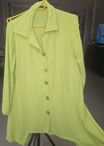Lime Green Button-Up Tunic