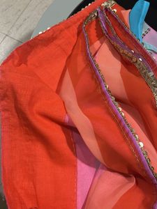 Vibrant Striped Saree with Sequins + Blouse