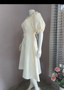 Elegant Cream Midi Dress