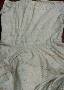 Elegant Embroidered Chikankari Gown
