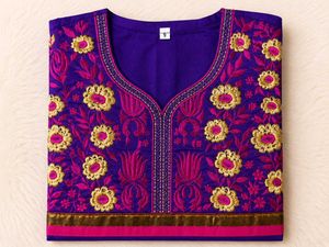Vibrant Purple Embroidered Kurta
