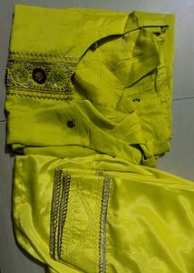 Embellished Lime Green Kurta Salwar