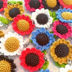 Crochet Sunflower Keychains