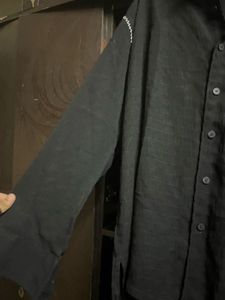 Sheer Black Button-Up Shirt ♠️