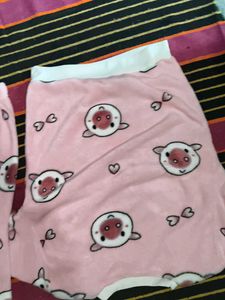 Cute Pink Pajama Set with Cartoon Print