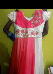 Elegant Pink & White Dress