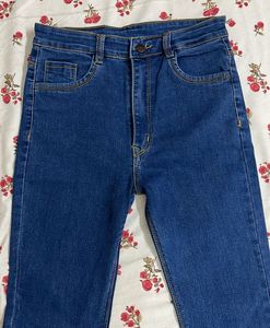 Flared Blue Denim Jeans