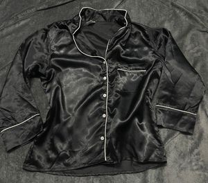 Black Satin Night Suit Set | XL