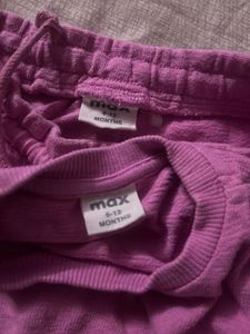 6-12m) Cute Pink Crop Top &amp; Shorts Set