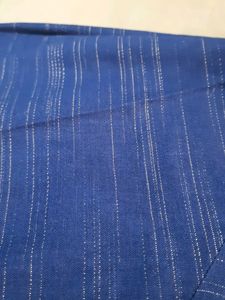 Men's Blue Striped Button-Up Shirt