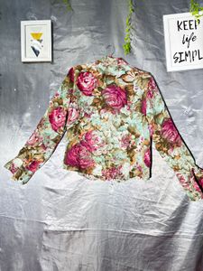 Vintage Floral Print Long Sleeve Top