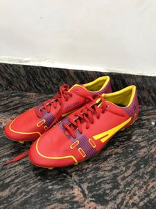 Bright Red Football Cleats