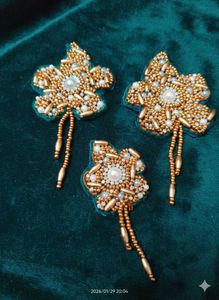 Blouse Patches Aari Work With Beads and Pearls 3