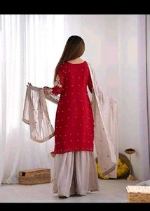 Maroon &amp; Grey Embellished Salwar Kameez🎀