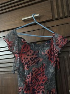 Sheer Animal Print Midi Dress