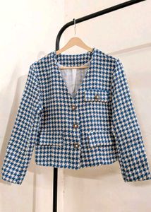 Tweed jacket,Houndstooth Blazer,tweet jacket,tweed