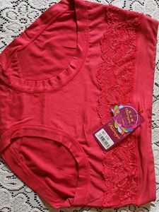 Red Lace Trim Briefs