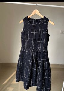 Chic Plaid Korean Sleeveless Tweed Dress