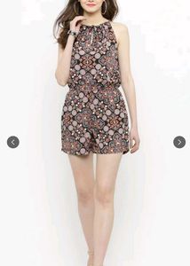 Stylish Printed Halter Neck Romper