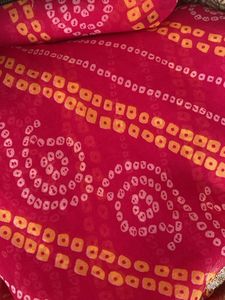 Bandhej Saree With Blouse