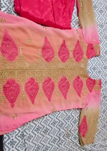 Embroidery Kurti With Silk Salwar