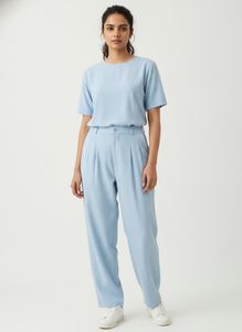 Light Blue Pleated Trousers