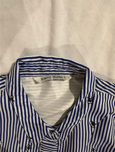 Striped Shirt Dress with Belt